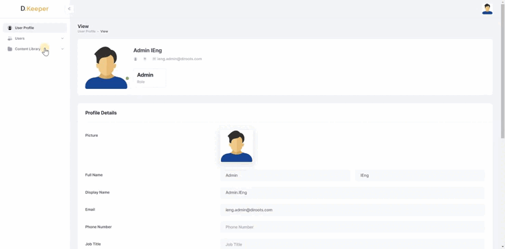 DiKeeper manage users table